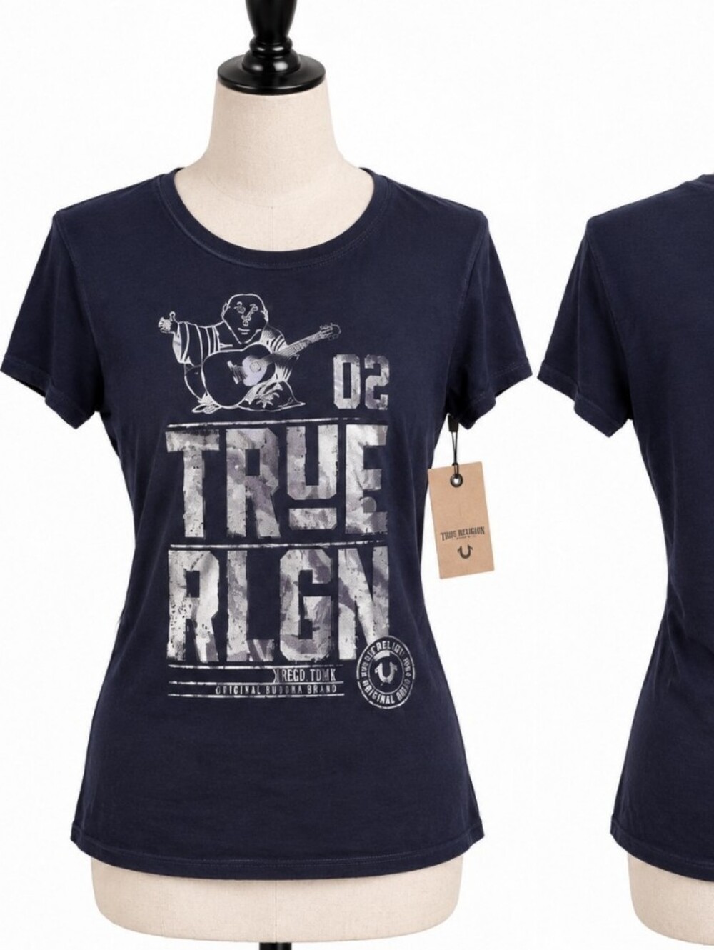 NEW!! True Religion Navy Blue Short-Sleeve Logo Graphic Tee